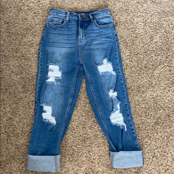 Fashion Nova High Waist Ripped Jeans - Picture 1 of 4